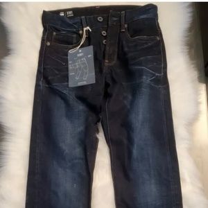 G-Star Raw 3301 High Waisted Button Up Jeans Retail $270